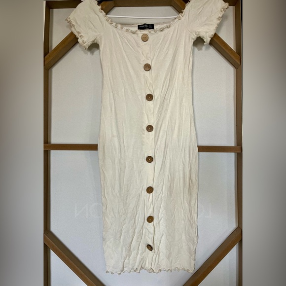 White Dress With Buttons - Picture 1 of 2